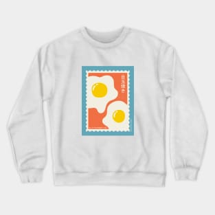 Fried egg art, Japanese poster, Retro 90s stamp, Posters aesthetic, Exhibition poster, Food, Pop art Crewneck Sweatshirt